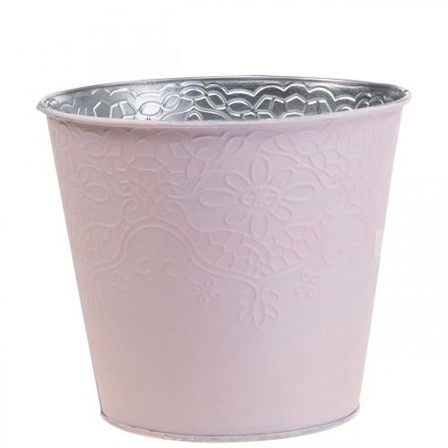 Floristik24 Květináč kovový květináč pastelově růžový Ø16cm V14cm