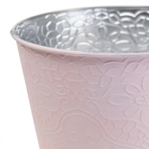 Floristik24 Květináč kovový květináč pastelově růžový Ø20cm V16cm