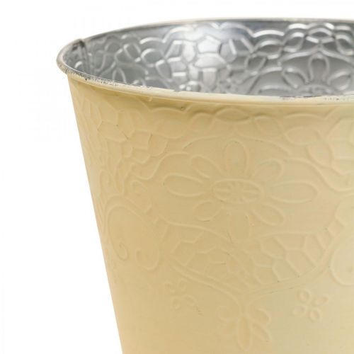 Floristik24 Květináč kovový květináč pastelově žlutý Ø13,5cm V12,5cm