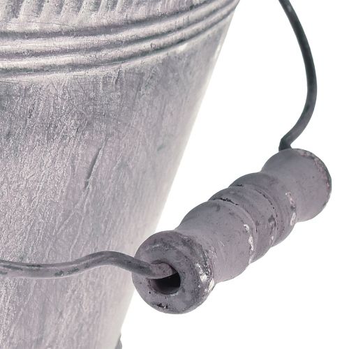 Floristik24 Květináč kovová oválná fialová bílá miska s patkou V14 cm