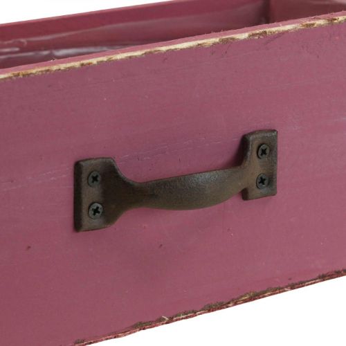 Floristik24 Zásuvka květináče wood deco fialová 25×13×9cm