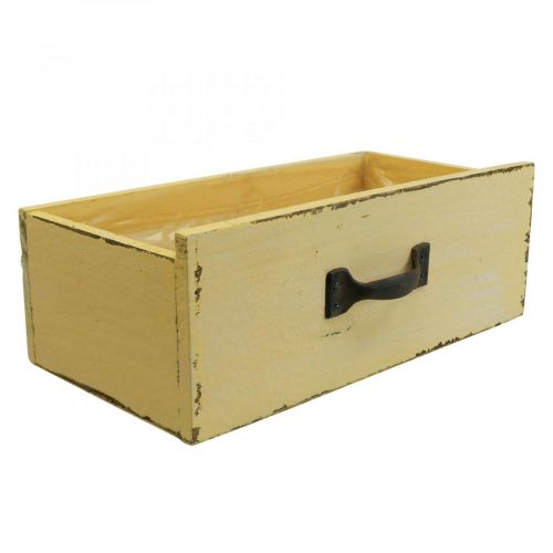 Cachepot zásuvka na rostliny truhlík na rostliny dřevo žlutá 25×13×9cm
