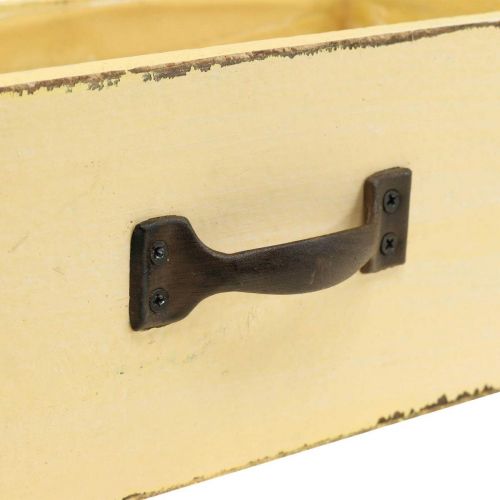 Floristik24 Cachepot zásuvka na rostliny truhlík na rostliny dřevo žlutá 25×13×9cm