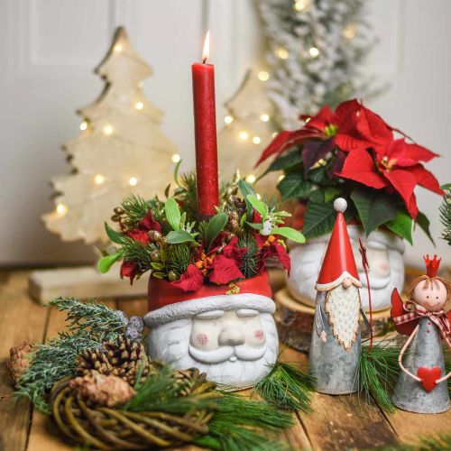 Floristik24 Květináč květináč Santa Claus Vánoční beton H10cm 2ks