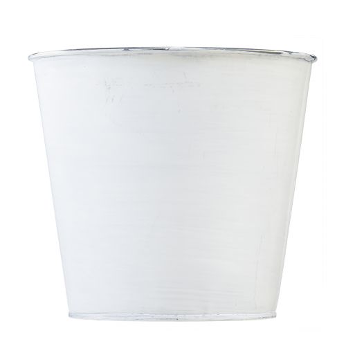 položky Květináč bílý kovový květináč na květiny Ø16cm V14,5cm