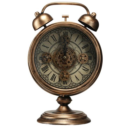 položky Hodiny s římskými číslicemi vintage kovové bronzové Ø22cm