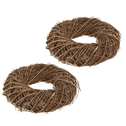 položky Jilmový věnec ozdobný věnec přírodní hnědý Ø23–25cm V6,5cm 2ks