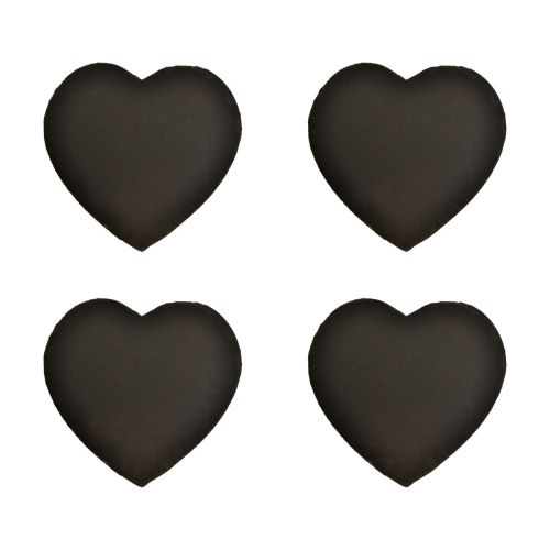 Valentýnské břidlicové srdce ozdobné srdce černé š16cm 4ks