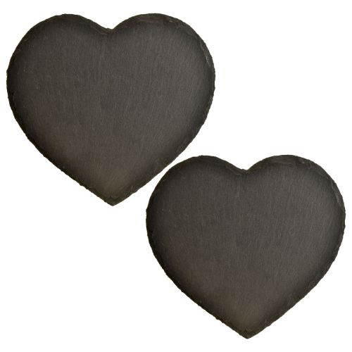 Floristik24 Valentýn břidlicové srdce ozdobné srdce černé 25cm 2ks