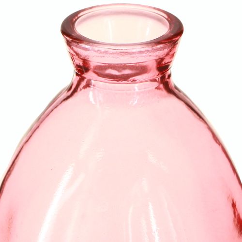 položky Váza mini vázy baňaté sklo tónované růžové Ø7cm V12cm 6 ks