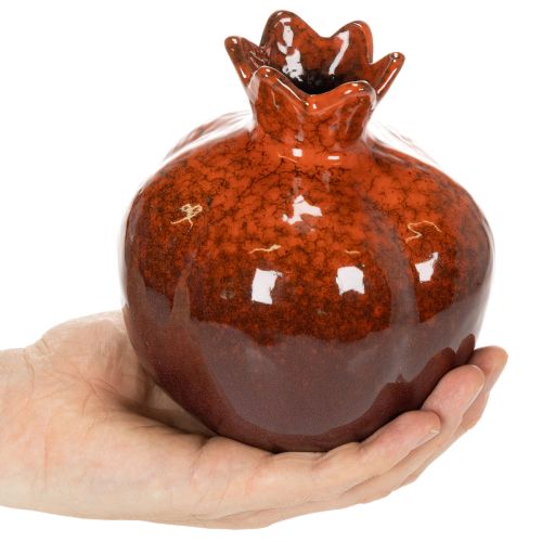 Keramická dekorace z granátového jablka, lesklá, 14 cm | Floristik24.cz