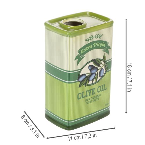položky Váza na olivový olej, keramická, ideální do kuchyně a na středomořský stůl, 18 cm