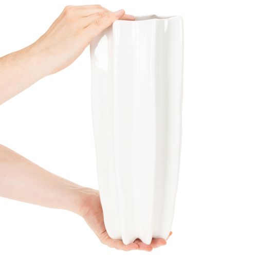 Váza na květiny s vroubkovanou moderní dekorativní vázou 38 cm | Floristik24.cz