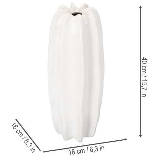 Žebrovaná váza, moderní keramická váza na sušené květiny, 40 cm | Floristik24.cz