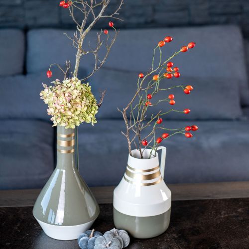 Váza Kovová rukojeť Vintage Deco Džbán Šedozlatá Ø18cm H33cm