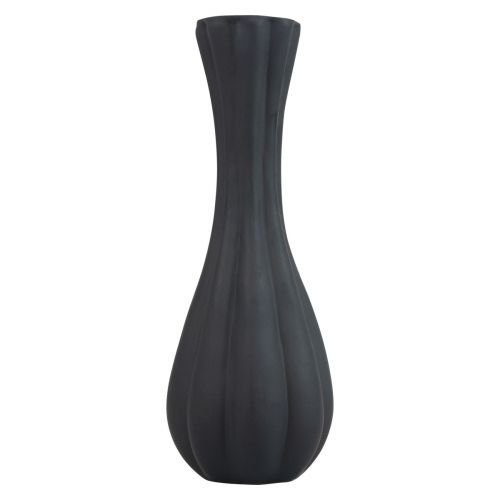 položky Váza černé sklo váza drážky květinová váza skleněná Ø6cm V18cm