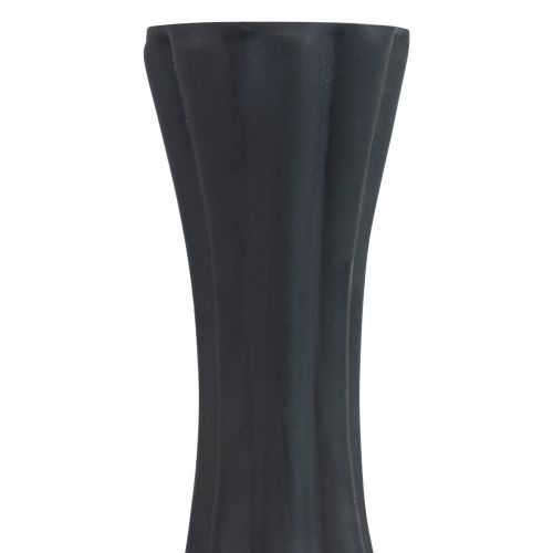 položky Váza černé sklo váza drážky květinová váza skleněná Ø6cm V18cm