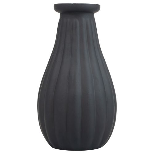 položky Váza černé sklo váza drážky dekorativní váza sklo Ø8cm V14cm