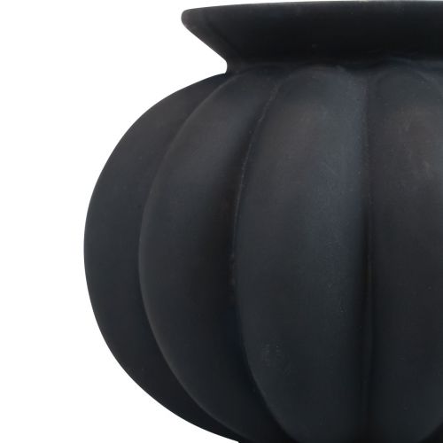 položky Váza černá skleněná váza baňatá dekorativní váza skleněná Ø11cm V9cm