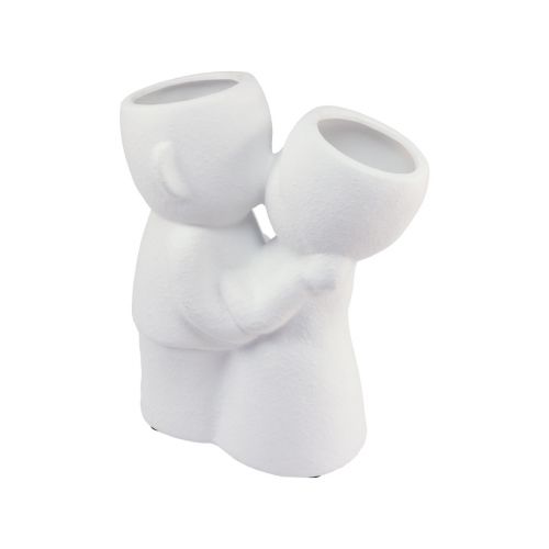 Floristik24 Váza Bílá Dvojitá Váza Kissing Couple Ceramic H23,5cm