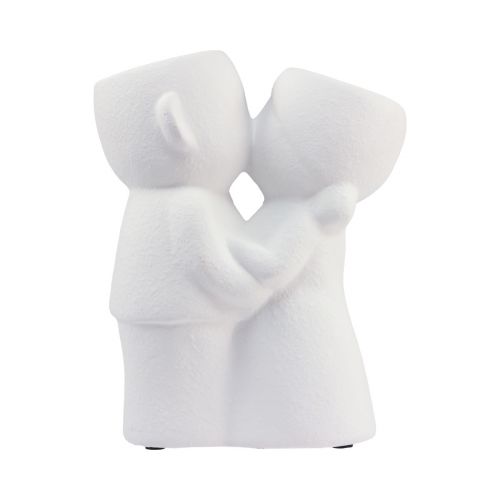 Floristik24 Váza Bílá Dvojitá Váza Kissing Couple Ceramic H23,5cm