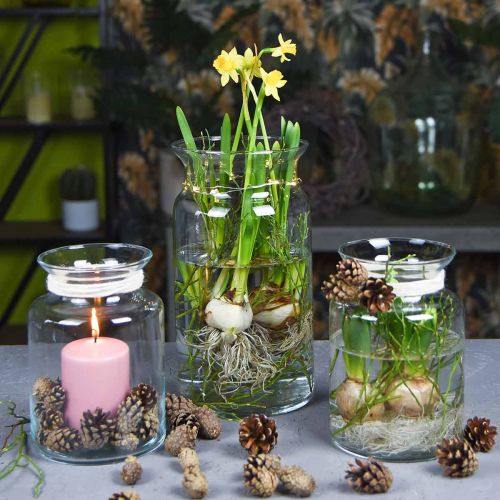 položky Skleněná váza, dekorativní váza, sklo na svíčku Ø15,5cm V28cm