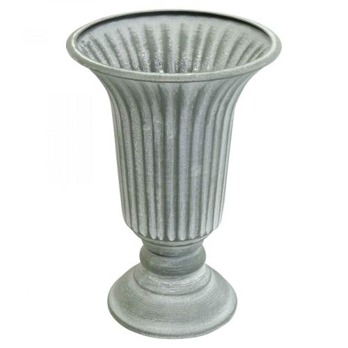 Dekorativní váza vintage šálek váza pohárek váza šedá V21,5cm Ø15cm