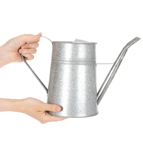 Pozinkovaná dekorativní konev na zalévání, kovová, šedá, vintage vzhled, 1,7 l, výška 23 cm, pro stylové květinové dekorace a květináče | Floristik24.cz