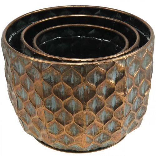 Floristik24 Vintage květináč měděná barva Ø22/28/35cm sada 3 ks