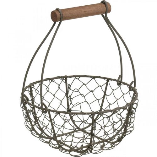 Floristik24 Vintage drátěný košík kovový košík košík na rostliny kovový Ø17/23,5/30cm sada 3 ks