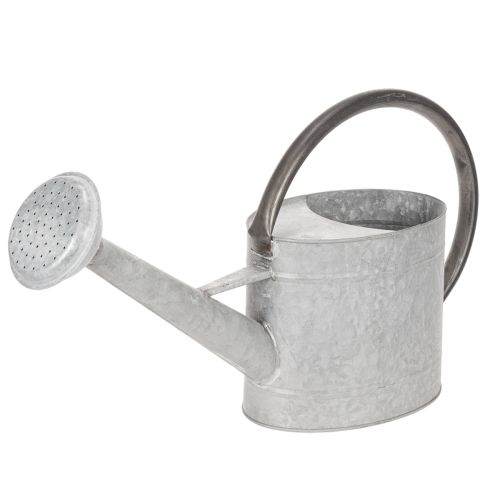 Vintage kovová konev na zalévání, stříbrnošedá, stylová zahradní dekorace, váza na květiny, D53 cm V29 cm nakoupit | Floristik24.cz