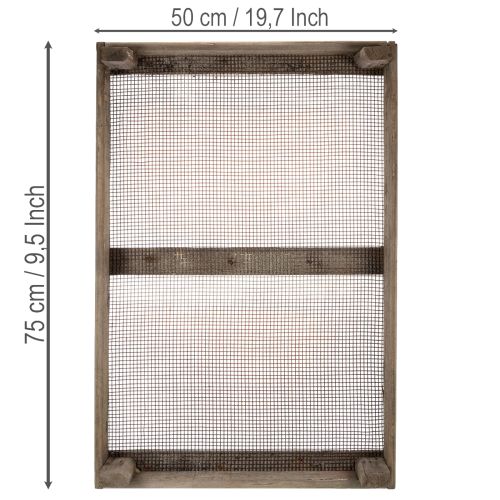 položky Vintage dřevěná krabička s drátěným pletivem, venkovský styl, sítko na cibuli, dekorativní, 75×50×14cm