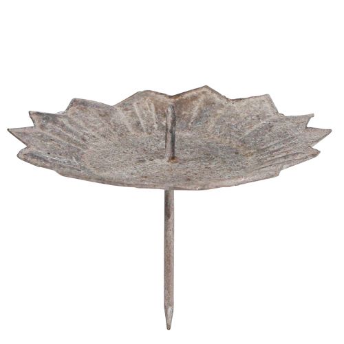 Floristik24 Vintage svícen šedý k zasunutí Ø11cm V8,5cm 4ks