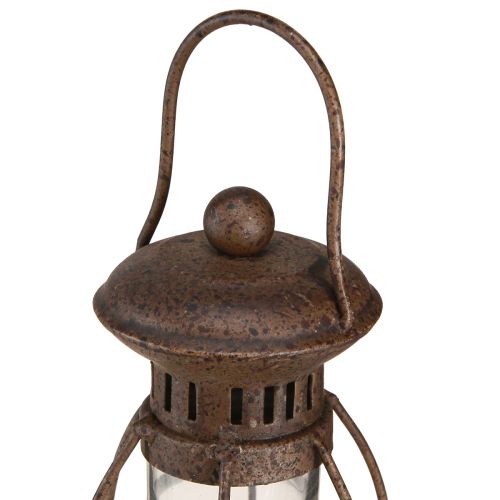 Floristik24 Vintage LED lampa kovová dekorativní rezavá lucerna s časovačem H30cm
