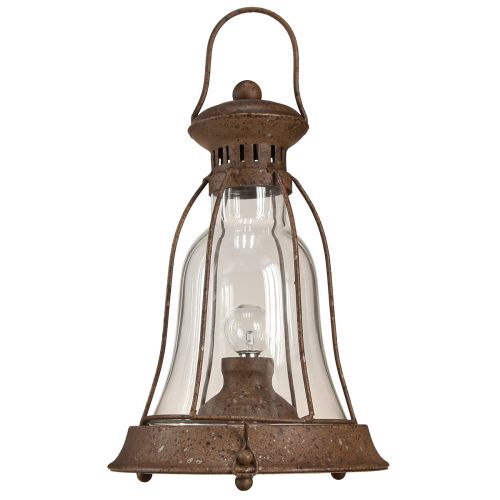 Floristik24 Vintage LED lampa kovová dekorativní rezavá lucerna s časovačem H30cm