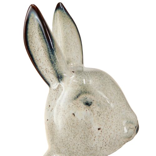 Floristik24 Keramické figurky králíků šedá – roztomilá velikonoční dekorace 2ks 22cm