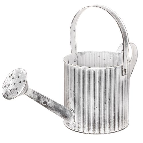 Vintage květináč Ø17cm, dekorativní konev na zalévání, kovový květináč ve stylu shabby chic