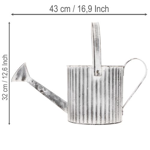 Vintage květináč Ø17cm, dekorativní konev na zalévání, kovový květináč ve stylu shabby chic | Floristik24.cz