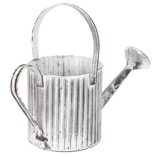 Vintage květináč Ø17cm, dekorativní konev na zalévání, kovový květináč ve stylu shabby chic | Floristik24.cz
