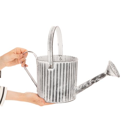 Vintage květináč Ø17cm, dekorativní konev na zalévání, kovový květináč ve stylu shabby chic | Floristik24.cz