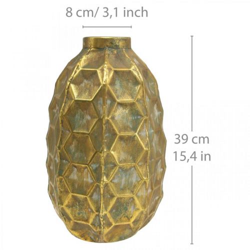 položky Vintage váza zlatá váza na květiny voštinový vzhled Ø22,5cm H31cm