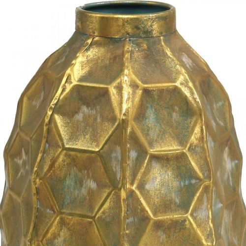 Vintage váza zlatá váza na květiny voštinový vzhled Ø23cm H39cm