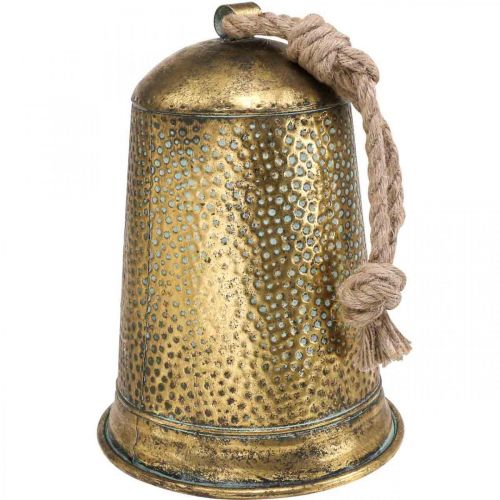 Floristik24 Deco zvonkový kovový mosazný náprstek vintage Ø25cm V34cm