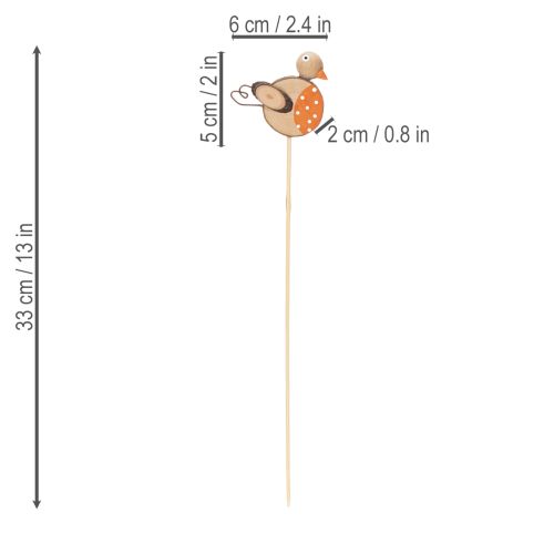 položky Dřevěné zahradní kůly pro ptáky pro kreativní dekoraci na jaře a v létě, 33 cm, 16 kusů