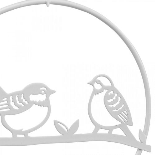 Ptáček dekorační okenní dekorace pružina, kov bílý Ø12cm 4ks
