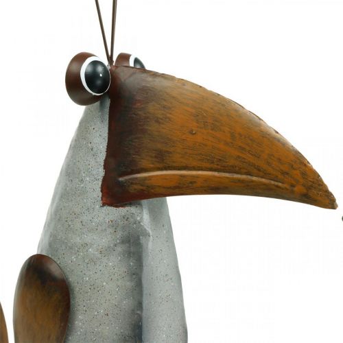 Floristik24 Dekorace figurka, kovový ptáček, havran, kovová dekorace 43cm