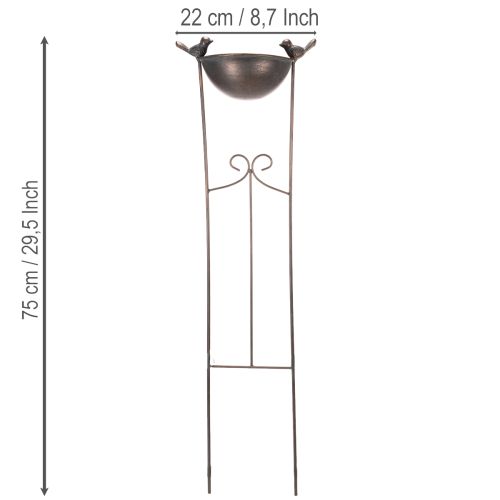 položky Dekorativní ptačí koupel, květinová miska s mřížkou, nostalgický vzhled, stylový zahradní doplněk, 75 cm