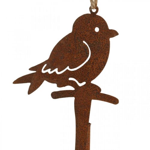 Závěsná dekorace patina dekorace ptáček vintage dekorace kovová 28cm