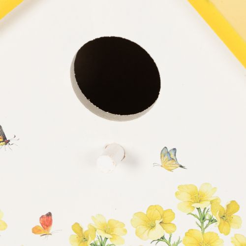 položky Dekorativní ptačí budka s květinovým vzorem pro použití v interiéru i na balkoně, 21 cm