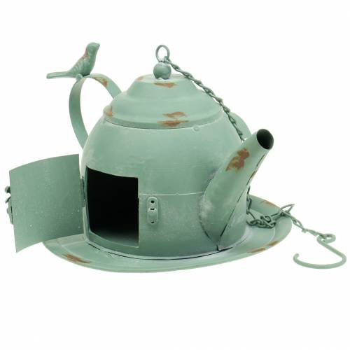 Floristik24 Konvička Birdhouse na zavěšení mátově zelená H15cm